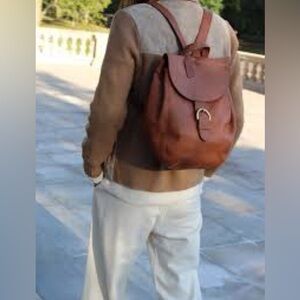 Vintage Brown Leather Backpack